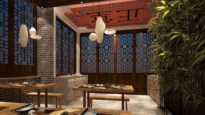 中式面館裝修設(shè)計效果圖