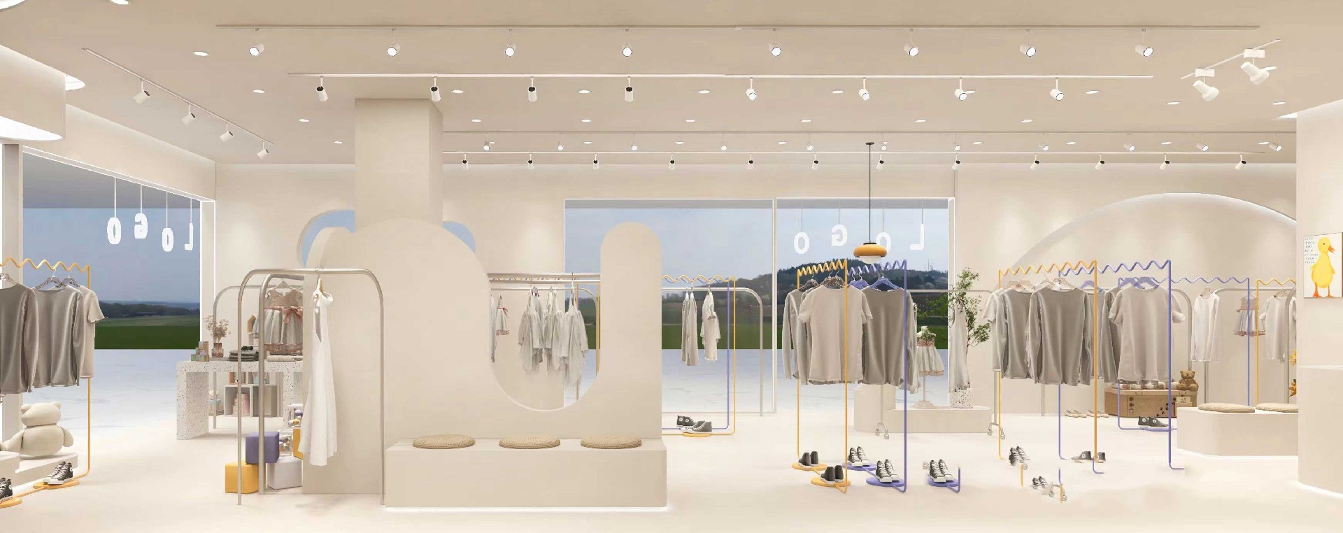 鄭州童裝店設(shè)計-童裝店鋪裝修設(shè)計效果圖