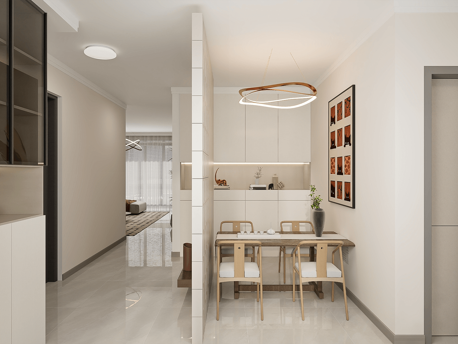 135平米現(xiàn)代風格三居室裝修設計效果圖