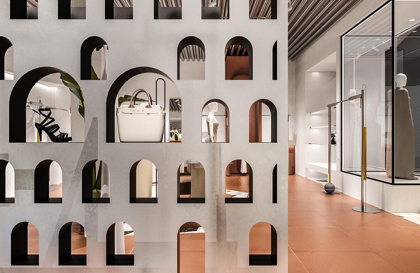 130平米包包專(zhuān)賣(mài)店設(shè)計(jì)裝修效果圖