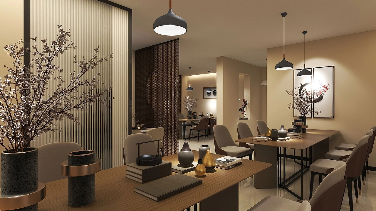 456平米中式餐廳裝修設(shè)計效果圖