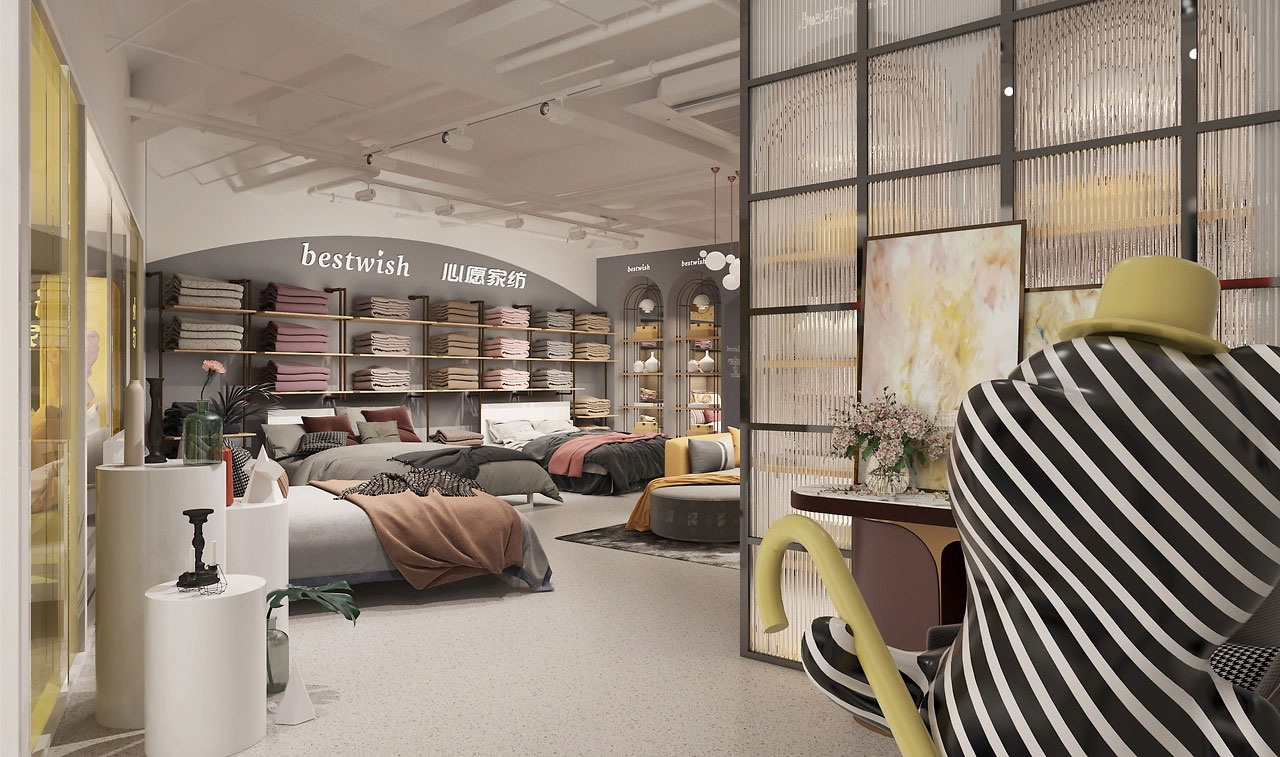 650平米鄭州家紡店面裝修設計效果圖