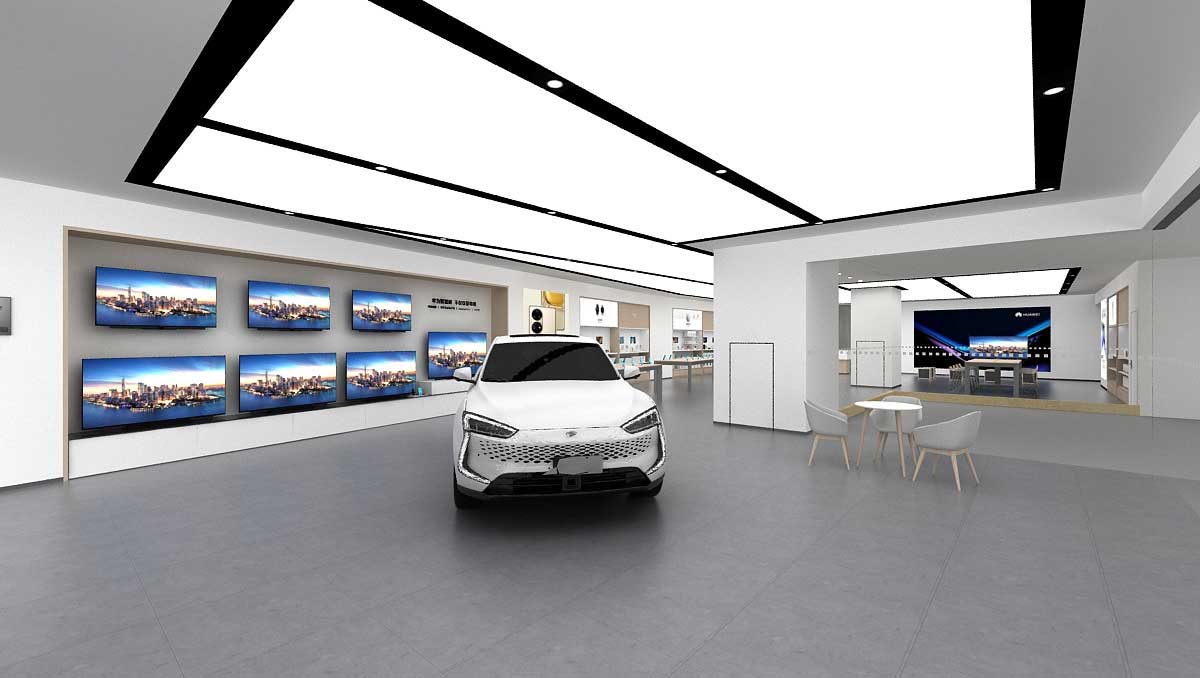 350平米洛陽華為手機體驗店設(shè)計效果圖