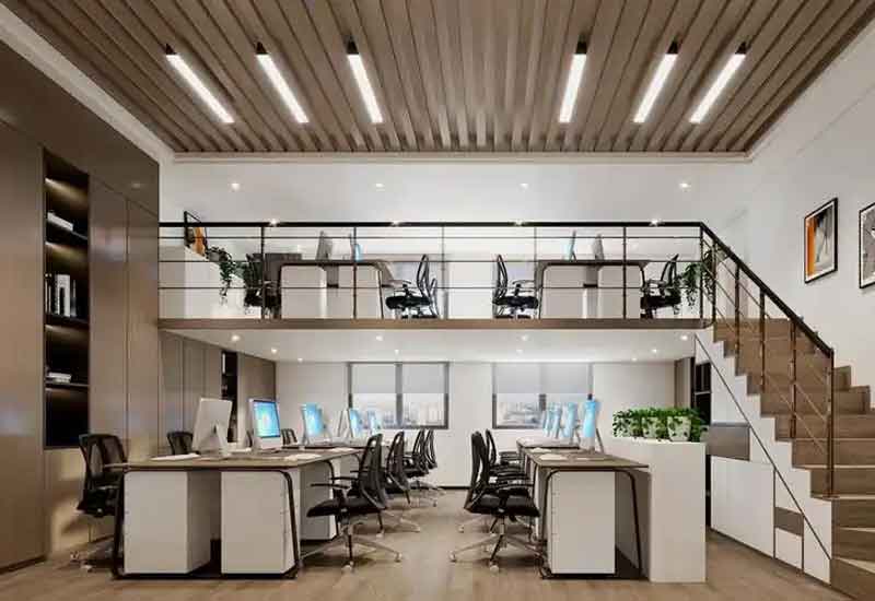 鄭州 loft 辦公室裝修設計：雙層空間創意利用