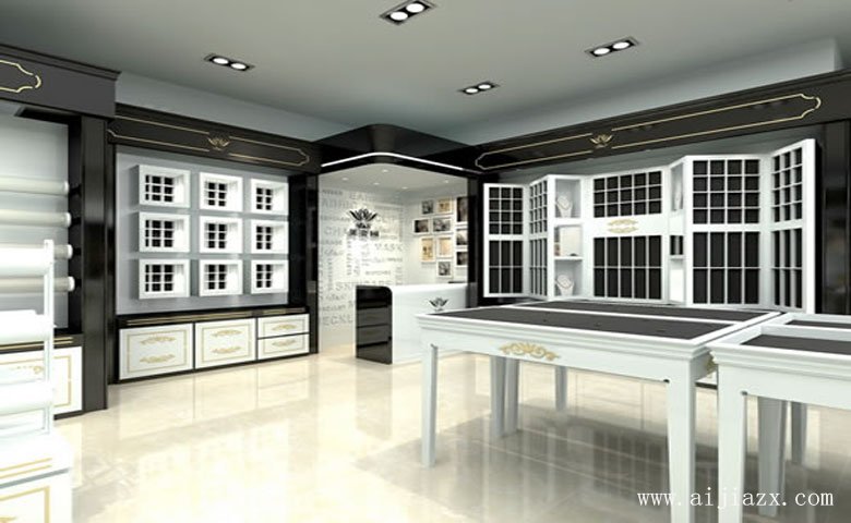 簡(jiǎn)單實(shí)用的品牌店鋪陳列展柜區(qū)裝修效果圖